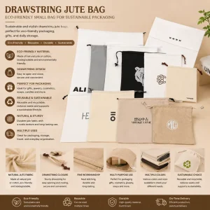 Eco Friendly Small Drawstring Jute Bag for Sustainable Packaging