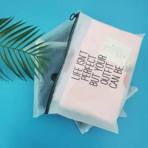Eco Friendly Zipper Ring Garment Bag Frosted Zip Lock Bags Custom Zipper Bags for Clothing Packaging