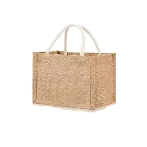 Eco Laminated Jute Canvas Bag Reusable Linen Beach Bag Burlap Shopping Tote Bags with Custom logo