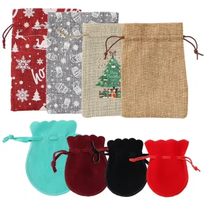 Eco Muslin Cotton Linen Gift Packaging Pouch Customized Organic Cotton Drawstring Bag
