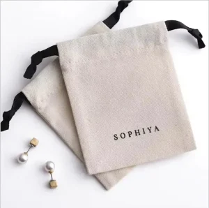 Eco Muslin Cotton Linen Gift Packaging Pouch Customized Organic Cotton Drawstring Bag