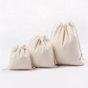 Eco Muslin Cotton Linen Gift Packaging Pouch Customized Organic Natural Cotton Drawstring Bag