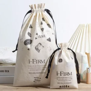 Eco Plain Cotton Jewelry Packaging Bag Custom Organic Cotton Drawstring Bag