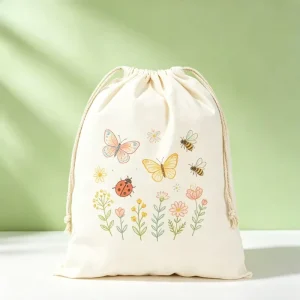 Eco Recycled Canvas Drawstring Sacks Foldable Custom Logo Pouches For Gift Packaging & Shopping Bag Needs