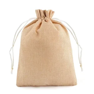 Eco friendly 30*40cm Linen & Jute Drawstring Bags with Dust Removal Customizable Gift Bags Jewelry Pouches for Grocery Packaging