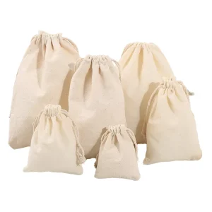 Eco-friendly Cotton Dust Bag Washed Cotton Drawstring Bags Cotton Packing Bags with Drawstring
