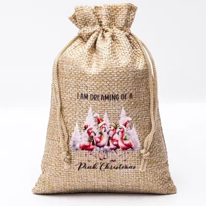 Eco friendly Durable Degradable Christmas Gift Bag Jute Drawstring Pouch High Grade Jute Packaging Bag for Coffee Bean or Nut