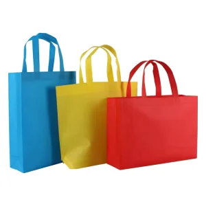Eco friendly Durable Non Woven Promotional Shopping Bag with Letter Pattern Medium Size for Sustainability and Brand Awareness