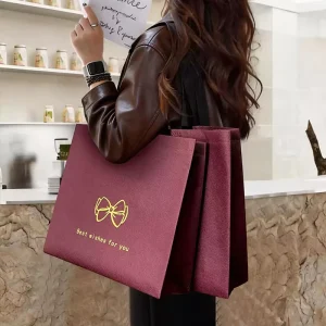 Eco friendly Durable Non Woven Reusable Foldable Tote Bag With Custom Printed Logo For Packaging