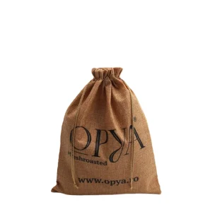 Eco friendly Jute Burlap Drawstring Cosmetic Gift Bag Custom Logo Printed Christmas Candy Food Packaging Jute Pouch