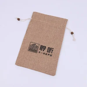 Eco friendly Jute Pouch Packaging Bags with Letter Pattern Rope Handle Gift Box for Ramadan Promotional Gifts