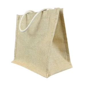Eco friendly Natural Color Heavy Capacity Jute Shopping Bag