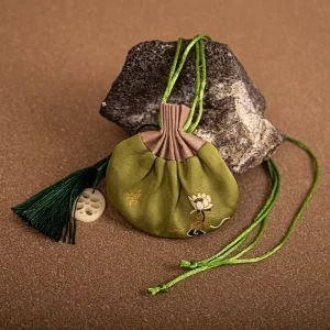 Embroidered Small Fabric Jewelry Bag for Custom Bracelets and Earrings Drawstring Pouch Packaging Zhejiang Origin
