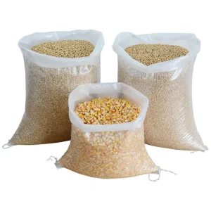 Empty Eco PP Woven Bags Transparent 100kg Plastic Polypropylene Sack PP Woven Feed Bag