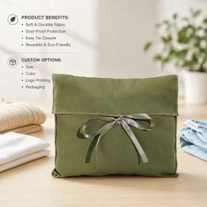 Envelope Cotton Twill Gift Bag For Handbag Fashion Clothes Wallet Hair Clothes Packing Envelope Flap Cotton Pouch