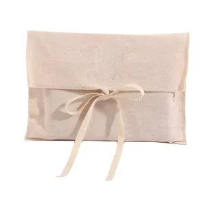 Envelope Shape Shopping Goods Clothing Bags Packaging Gift Cotton Bags with Ribbon Closure
