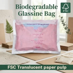 FSC Certified Plastic free Glassine Bags Carbon Neutral Recyclable Apparel Packaging Biodegradable Inner Pouch for Clothing