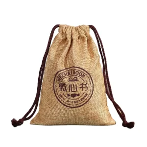 Factory Customized Jute Gift Pouch for Coffee or Nuts Promotional Packaging