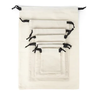 Factory Direct Custom Logo Natural Cotton Custom Drawstring Cotton Bag