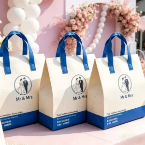 Factory Direct Nonwoven Bag Large Capacity Gusset Bottom Reusable Shopping Packaging Bag Bulk For Wedding Promotional Giveaway