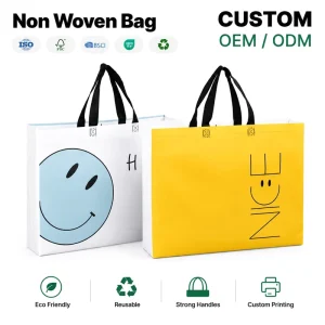 Factory Direct Reusable Non Woven Tote Bags Colorful Artwork Print Thick Fabric Strong Handle Promotion Retail Packaging