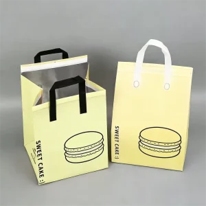 Factory Direct Supply Non Woven Insulated Bags with Custom Printed logo Waterproof for Takeaway Food Delivery Packaging Use