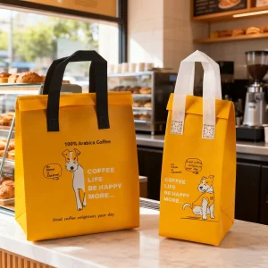 Factory Price Non woven Aluminum Foil Cooler Bags High Quality Waterproof Coffee Cup Takeaway Cake and Beverage Packing Bags