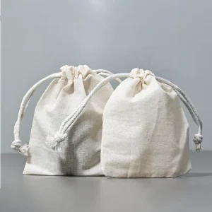 Factory Sales Cotton Drawstring Gift Bags Custom Printed Logo Grocery Packaging