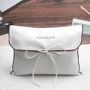 Factory White Twill Cotton Flap Clothes Handbag Packaging Bag Custom Logo Printed Wallet Bet Dust Cotton Envelope Pouch