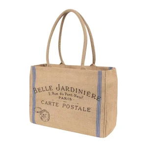 Fashion Custom Logo Printing Women’s Linen Handbag Reusable Travel Handle Gift Shopping Product Tote Jute Bag