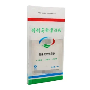 Food Grade PP Woven Bags 25kg for Bulk Starch Custom Print Moisture proof Packaging Recyclable Kraft Paper