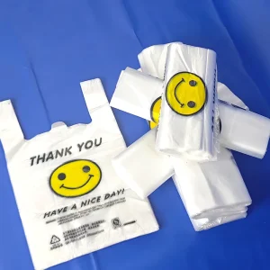 For Hdpe Ldpe Handbags Compostable T Shirt Shopping Bag Single layer Plastic Bags Custom Logo Printed