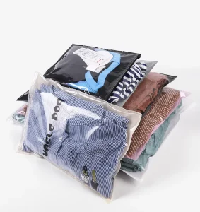 Frosted Bag CPE Matte Garment Packaging Bag Clothes Zip Bag With Hole