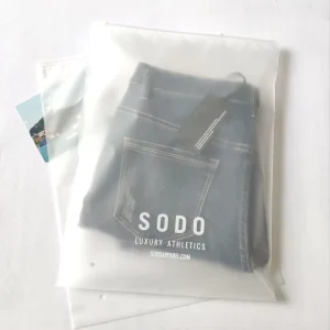 Frosted Poly Garment Bag Clear Kids Clothing Packaging Bags Recycled Seal Zipper T-shirt Plastic Bags Logo Printing