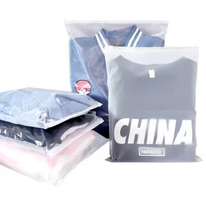 Frosted Zipper Bags Cloth Packaging With Zipper for Clothes Garments Frosted Plastic Packing Clear Bag