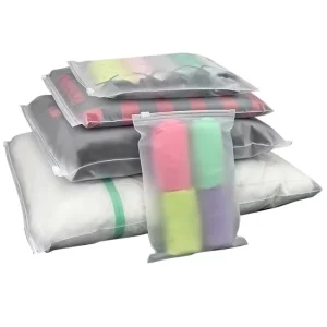 Garment Packaging Bag Printed Clothing Apparel T Shirt Packaging Bags With Custom Logo Frosted Zipper Bags With Logo