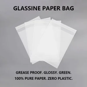 Glossy Translucent Glassine Paper Bag For Clothing Shoes Socks Packaging Flexo Printing Sustainable Recyclable Inner Garment Bag