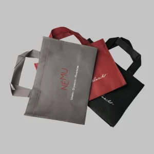 Gray Eco friendly Durable Non Woven Fabric Tote Bag Handbag Shoulder Storage Packaging for Shopping Supermarket Exhibition