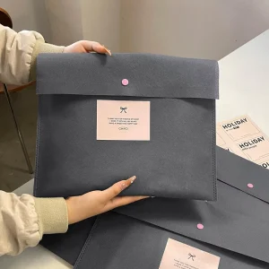 Gray Envelope style Foldable Garment Store Non woven Bags Screen Printed Logos Gift Packaging for Shopping