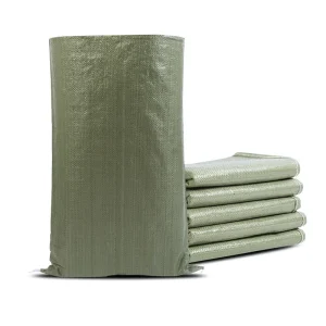 Gray Green Woven PP Bags with Full Surface Lamination for Mineral Powder Sealed Storage Packaging