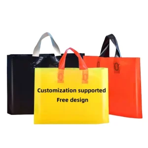 Heavy Duty PE Durable Custom Printed Tote Bags With Logo Packaging Retail Gift Carrier