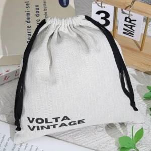 Herringbone Cotton Twill Shoe Shopping Clothes Pouch Custom Logo Printed Drawstring Cotton Hat Hair Handbag Dust Bag