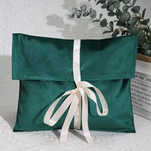 High End Soft Velvet Envelope Bag For Packing Tote Bag Handbag Custom Logo Printed Clothes Hair Storage Velvet Envelope Pouch