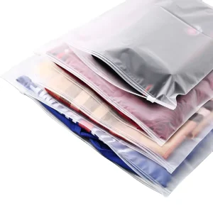 High Qualified Reusable PE Recycled Materials Custom Logo Design Embossing Zipper Top Recyclable Clothing Shoes Socks Bags