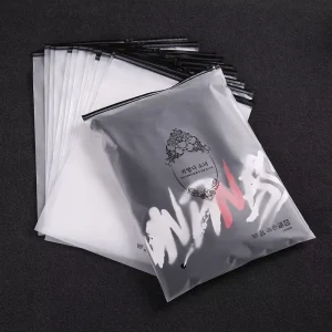 High Quality Biodegradable Printed Zipper Garment Shirt Packaging Frosted Transparent Slide Zip Lock Plastic Bags