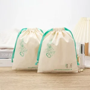 High Quality Cotton Bag with Custom Logo Label Double Rope Dust Garment Packaging