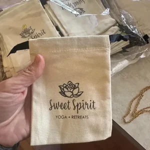 High Quality Cotton Jewelry Packaging Bag With Silk Webbing Handled Specially Designed Cotton Drawstring Dust Bag