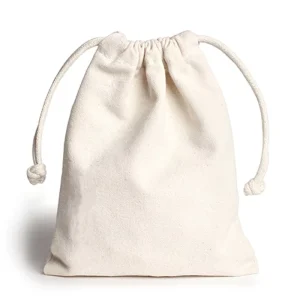 High Quality Custom Logo Printing Black Cotton Muslin Drawstring Pouch Gift Cosmetic Jewelry Cotton Dust Bags