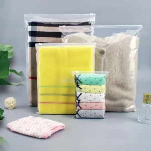 High Quality Customized Clear Plastic Clothing Packaging Bags Security Features for T Shirts Dresses Socks and Shoes