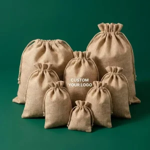 High Quality Drawstring Jute Bag Burlap Shopping Bag New Style Small Colorful Plaid Drawstring Bag